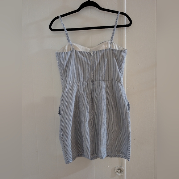 BCX Blue and White Striped Mini Dress With Pockets - Picture 2 of 6